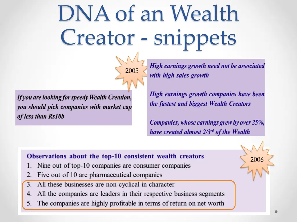 dna of an wealth creator snippets 2