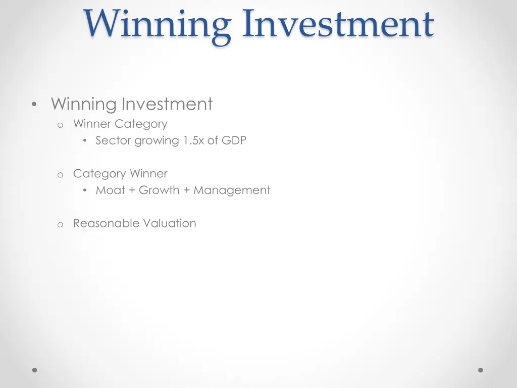 winning investment