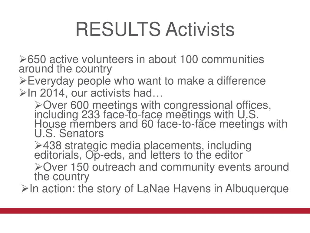 results activists