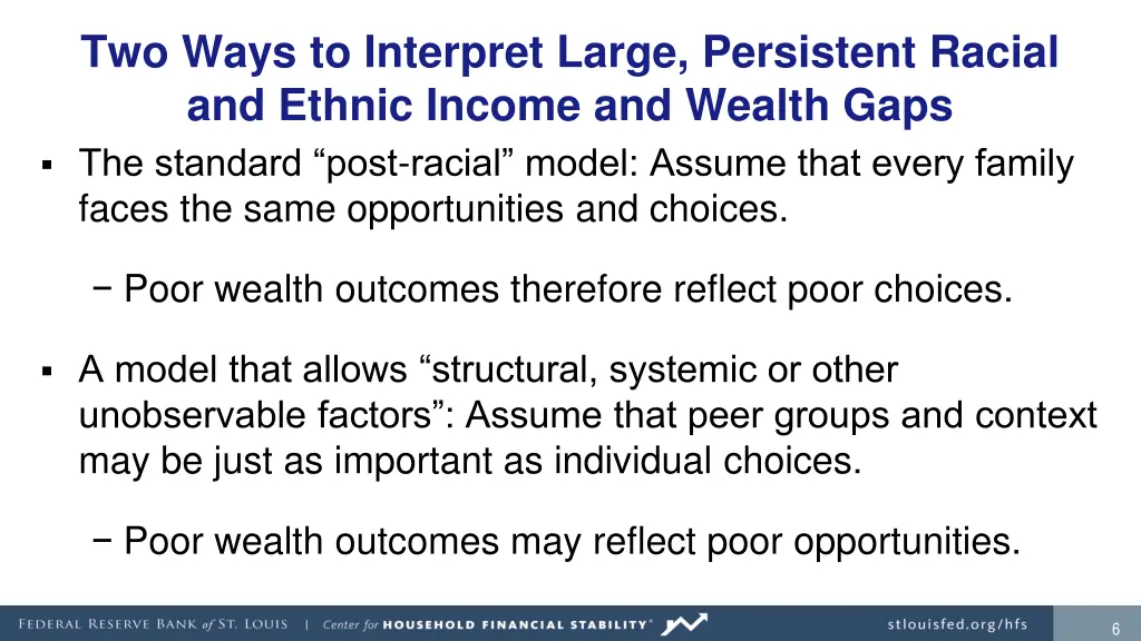 two ways to interpret large persistent racial