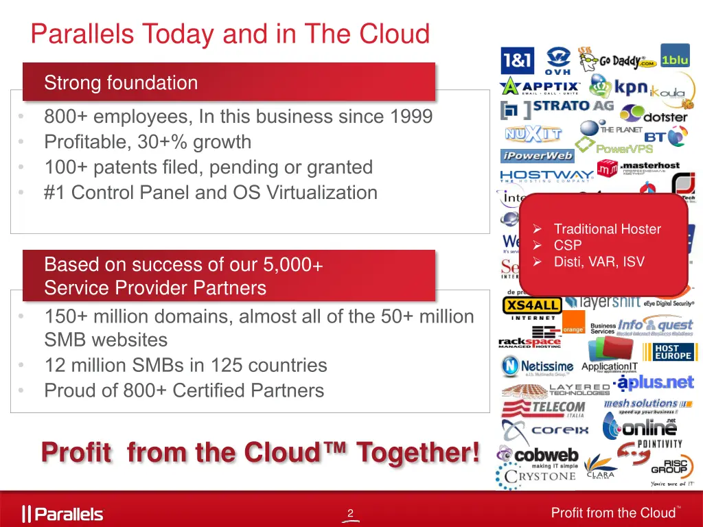 parallels today and in the cloud