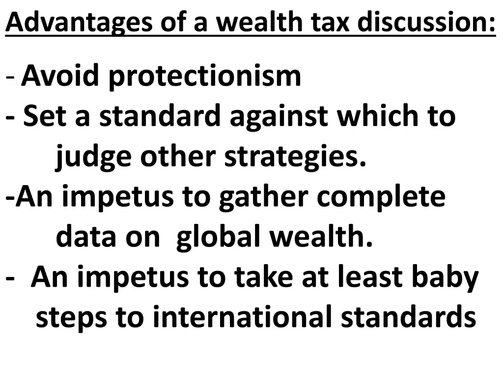 advantages of a wealth tax discussion