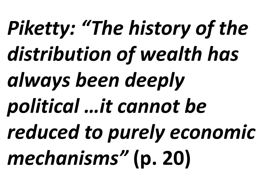 piketty the history of the distribution of wealth