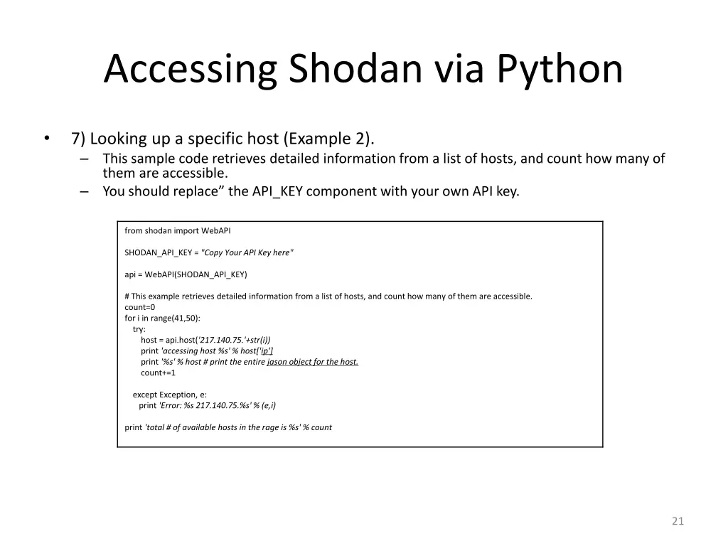 accessing shodan via python 7