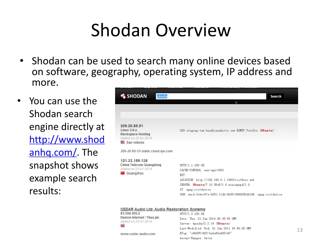 shodan overview