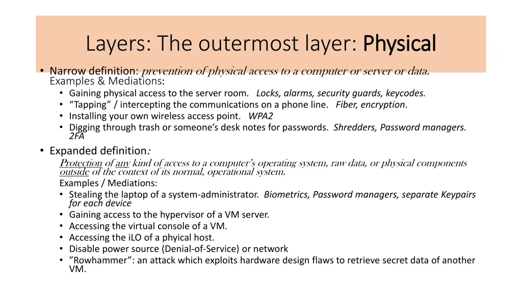 layers the outermost layer physical