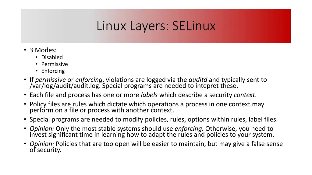 linux layers selinux