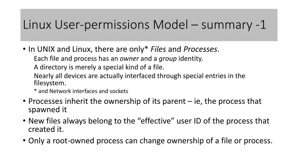 linux user permissions model summary 1