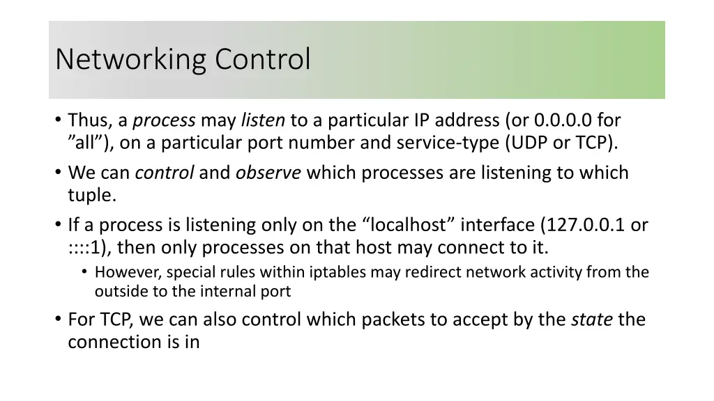 networking control