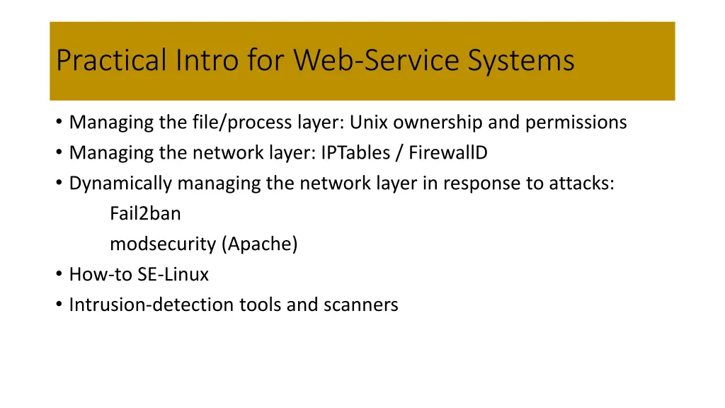 practical intro for web service systems