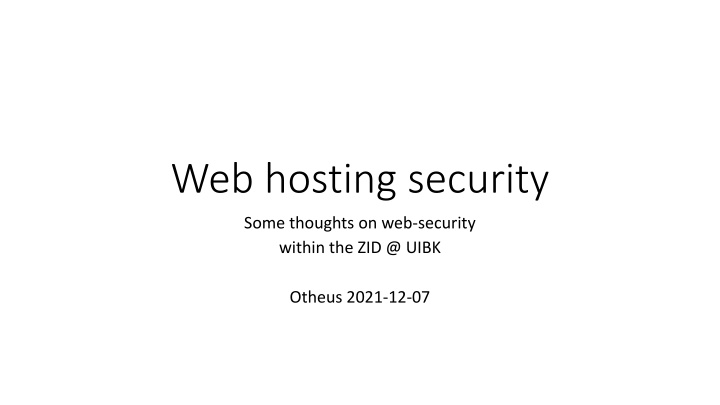 web hosting security