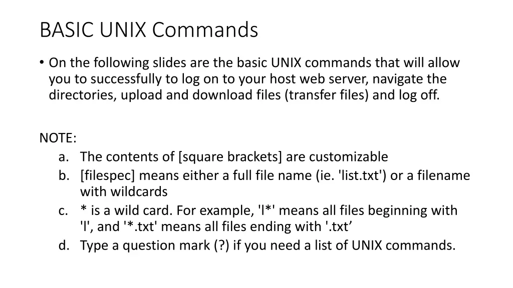 basic unix commands