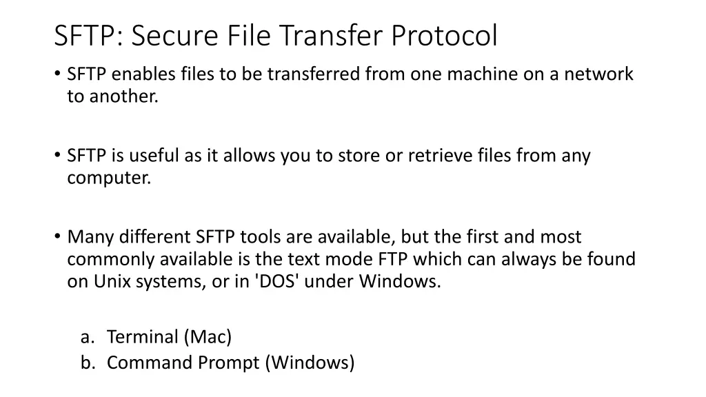 sftp secure file transfer protocol sftp enables