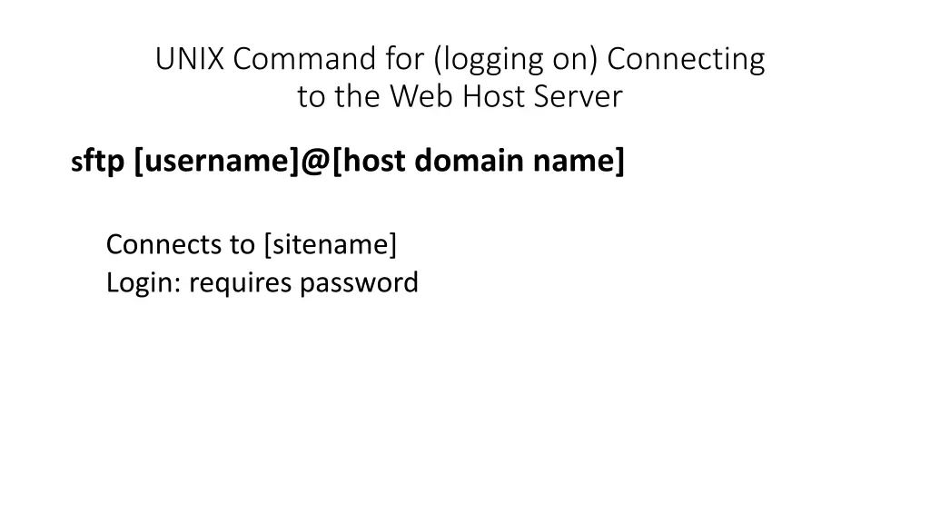 unix command for logging on connecting