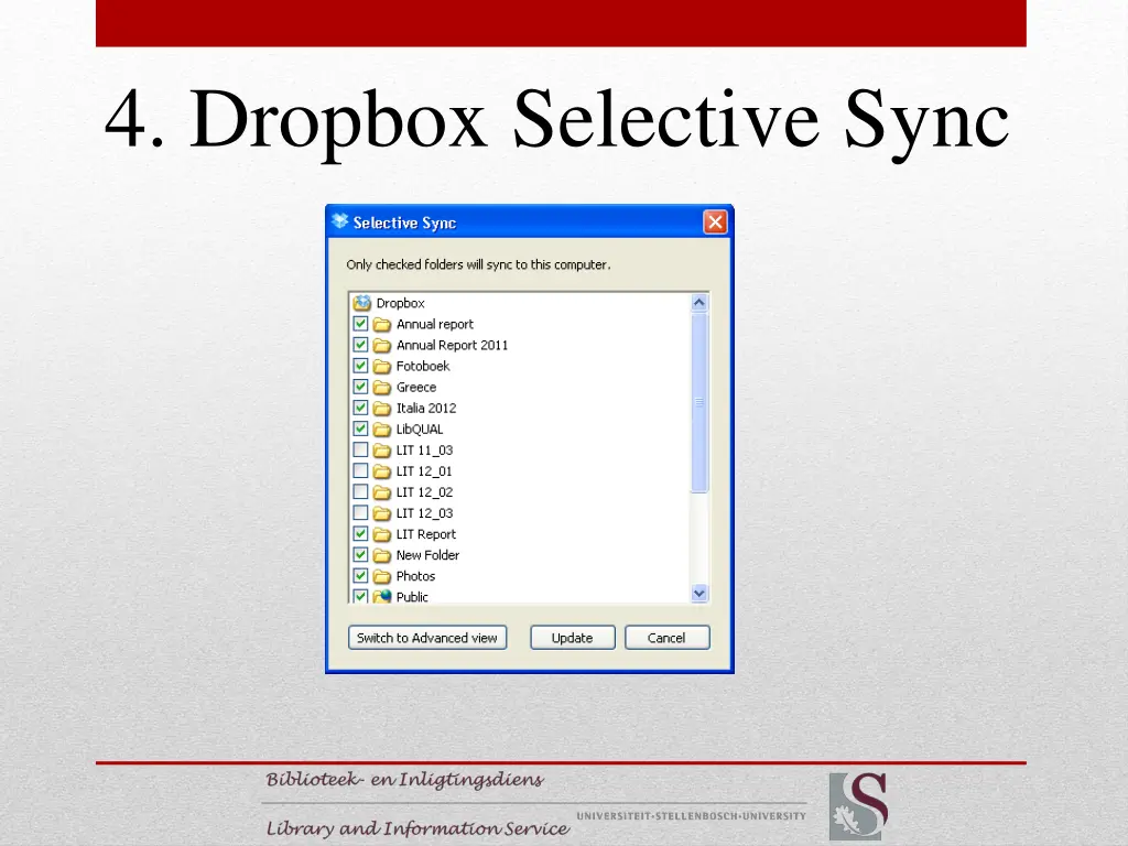 4 dropbox selective sync