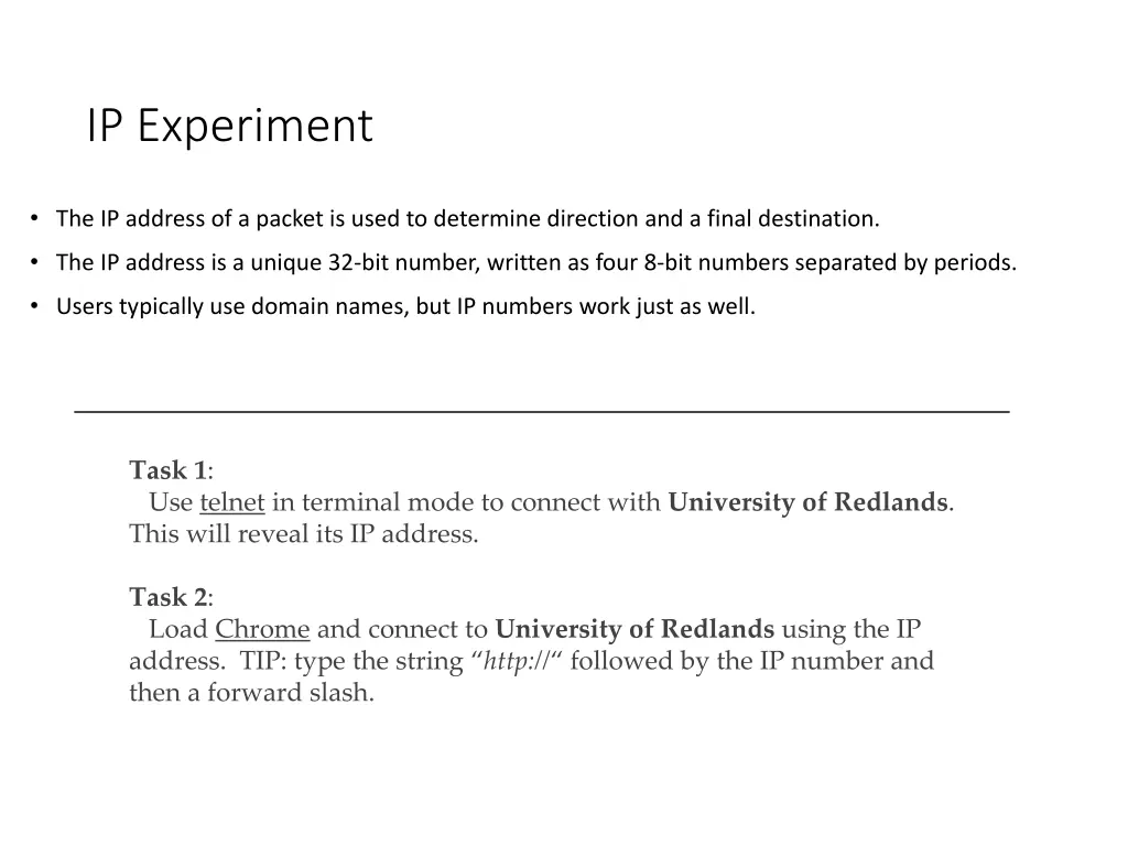 ip experiment