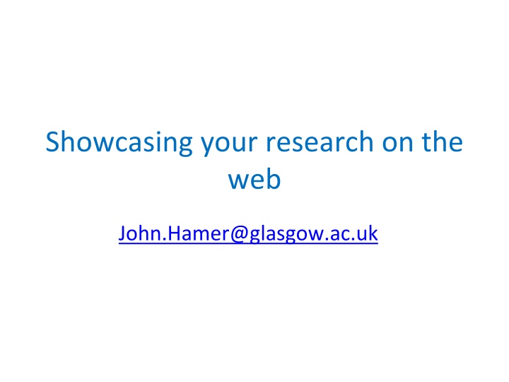 showcasing your research on the web