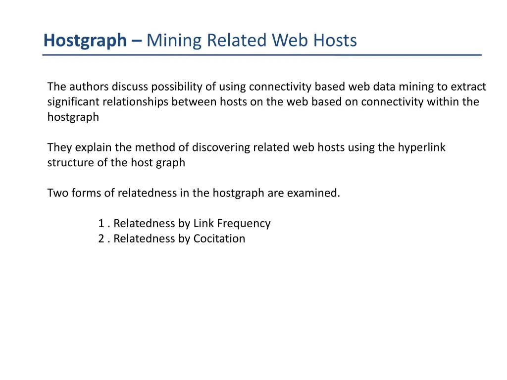 hostgraph mining related web hosts