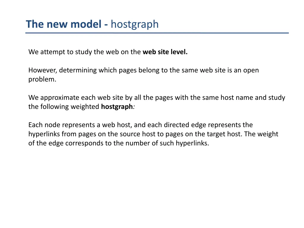 the new model hostgraph