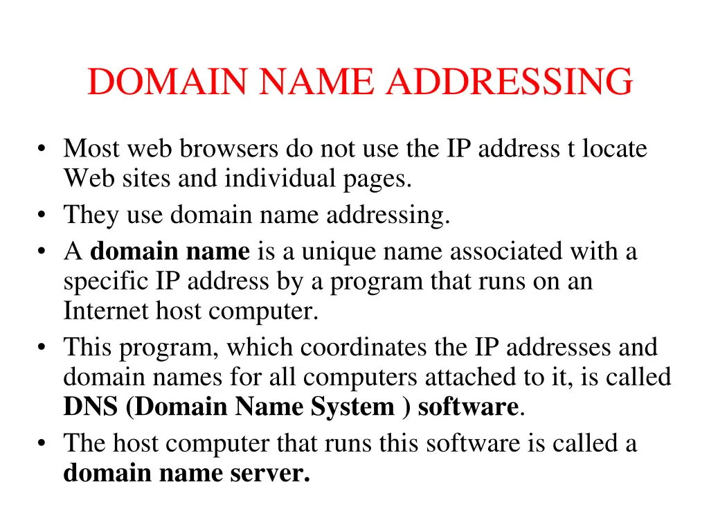 domain name addressing