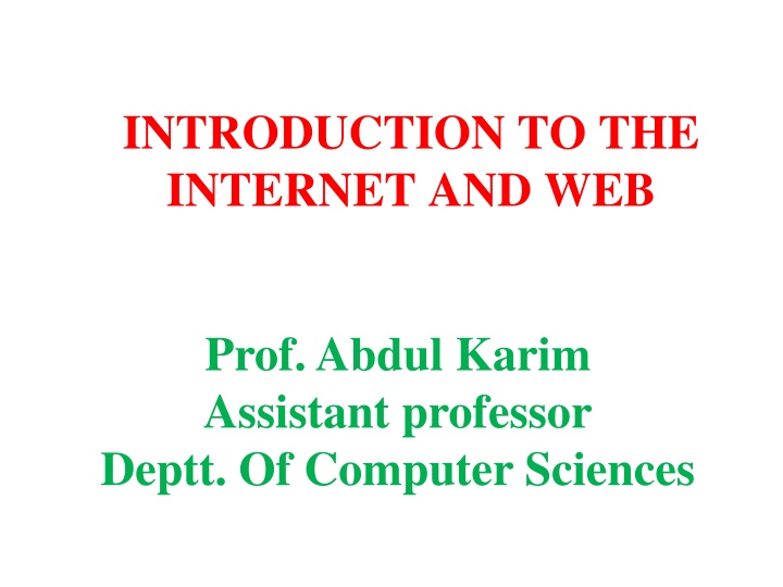 introduction to the internet and web