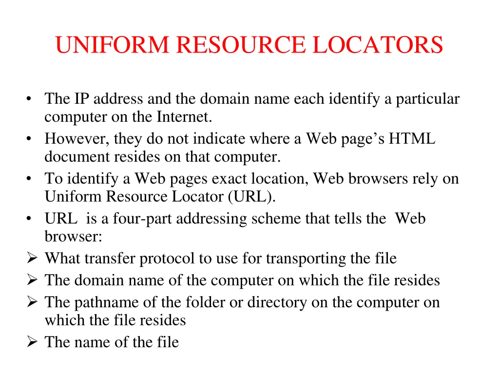 uniform resource locators