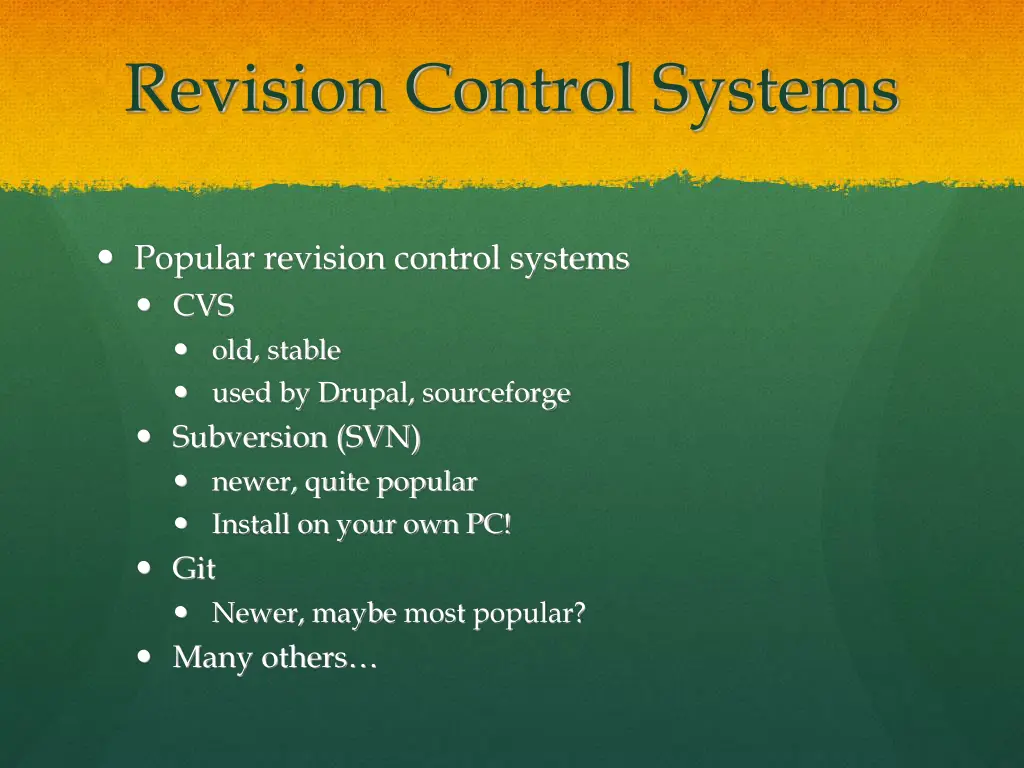 revision control systems