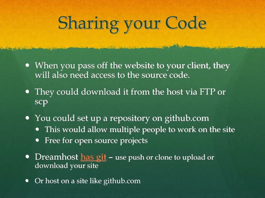 sharing your code