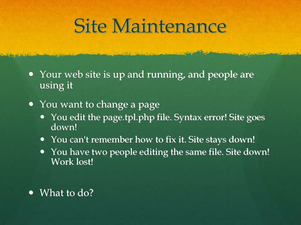 site maintenance