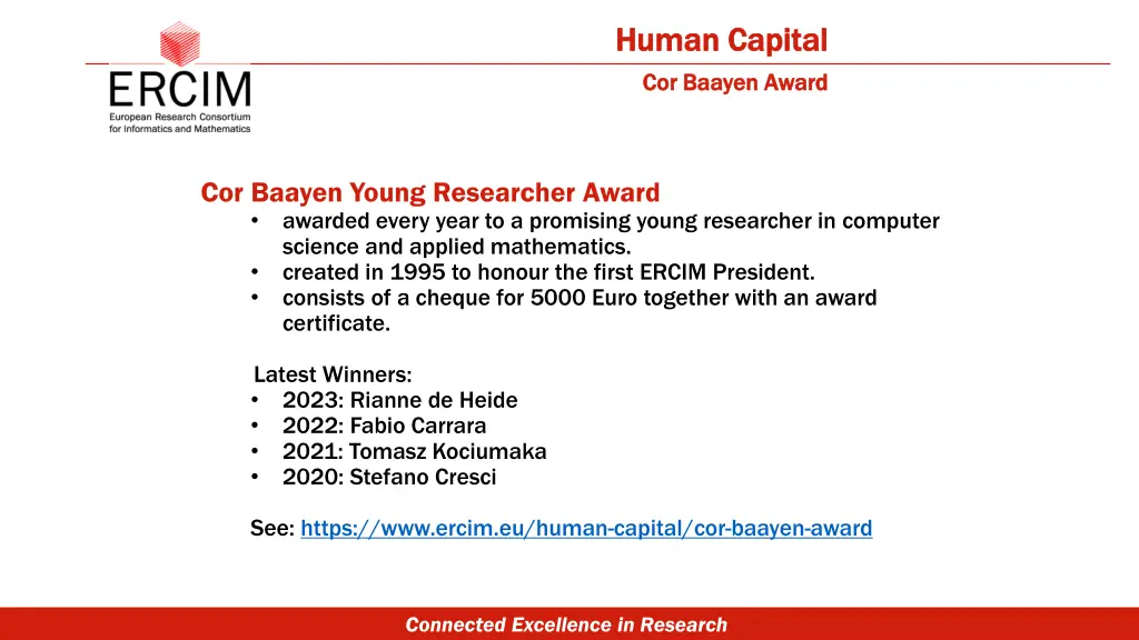 human capital human capital cor baayen award