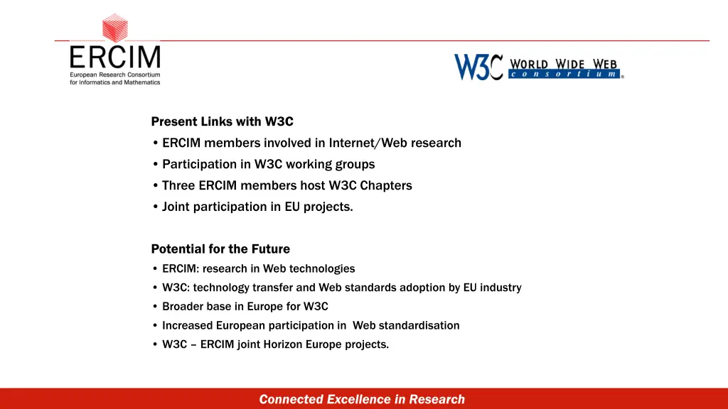 present links with w3c ercim members involved