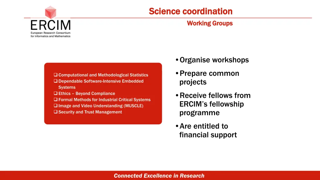 science coordination science coordination working