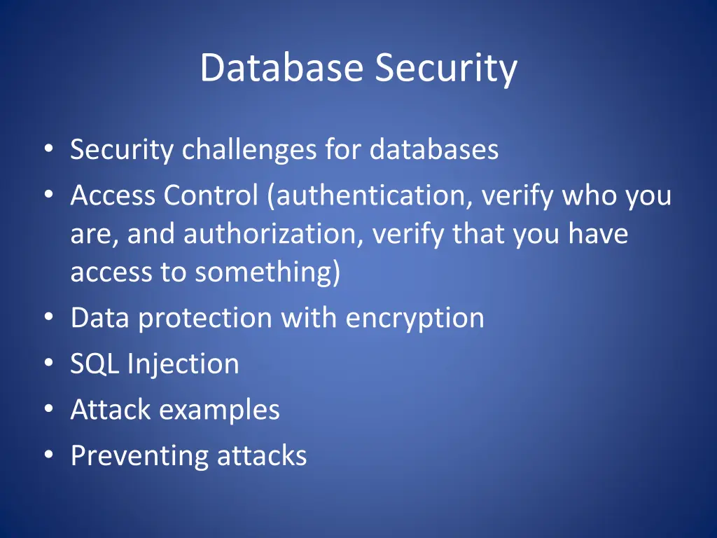 database security