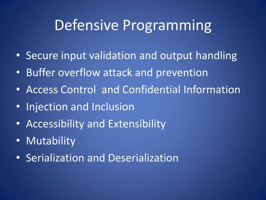 defensive programming