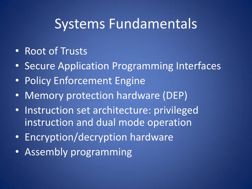 systems fundamentals