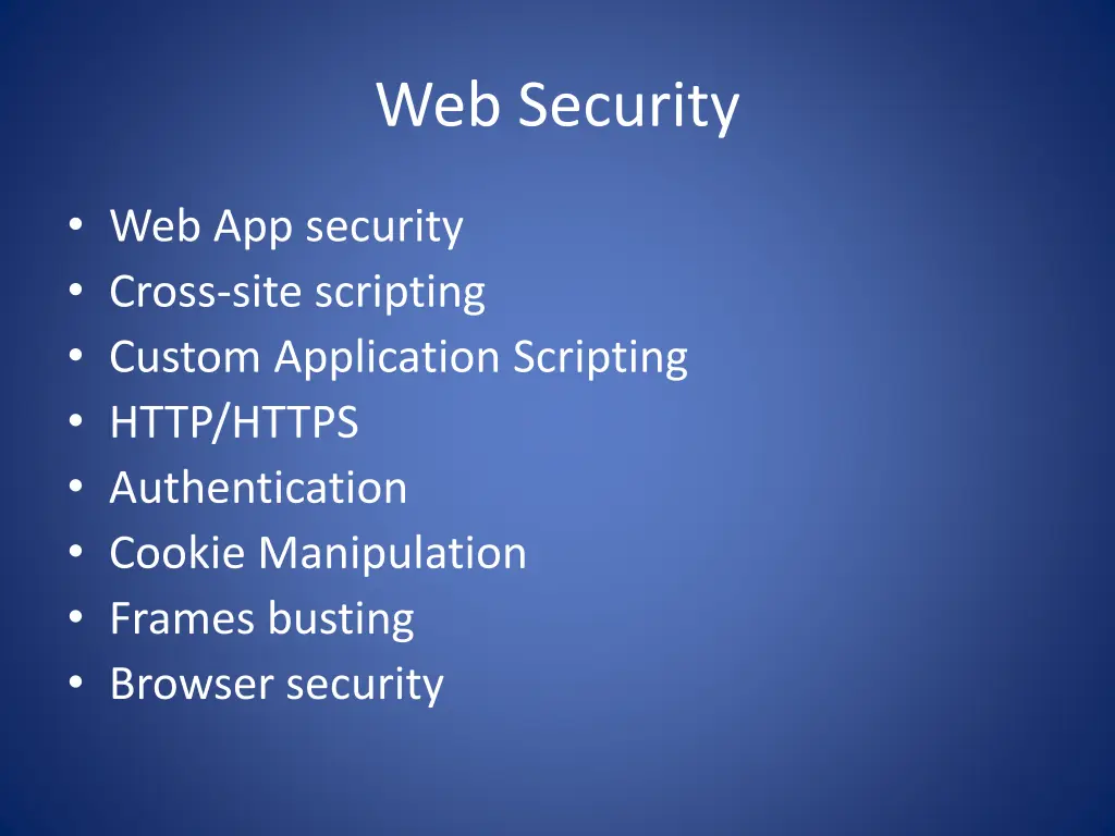 web security