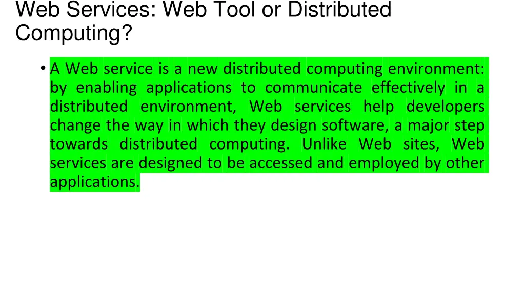 web services web tool or distributed computing 1