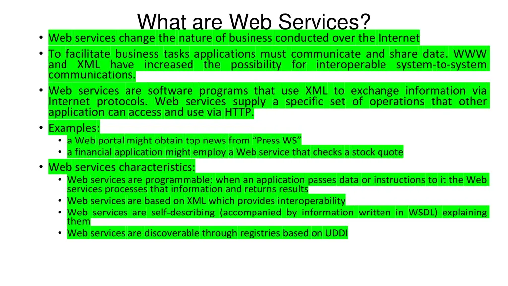 what are web services web services change