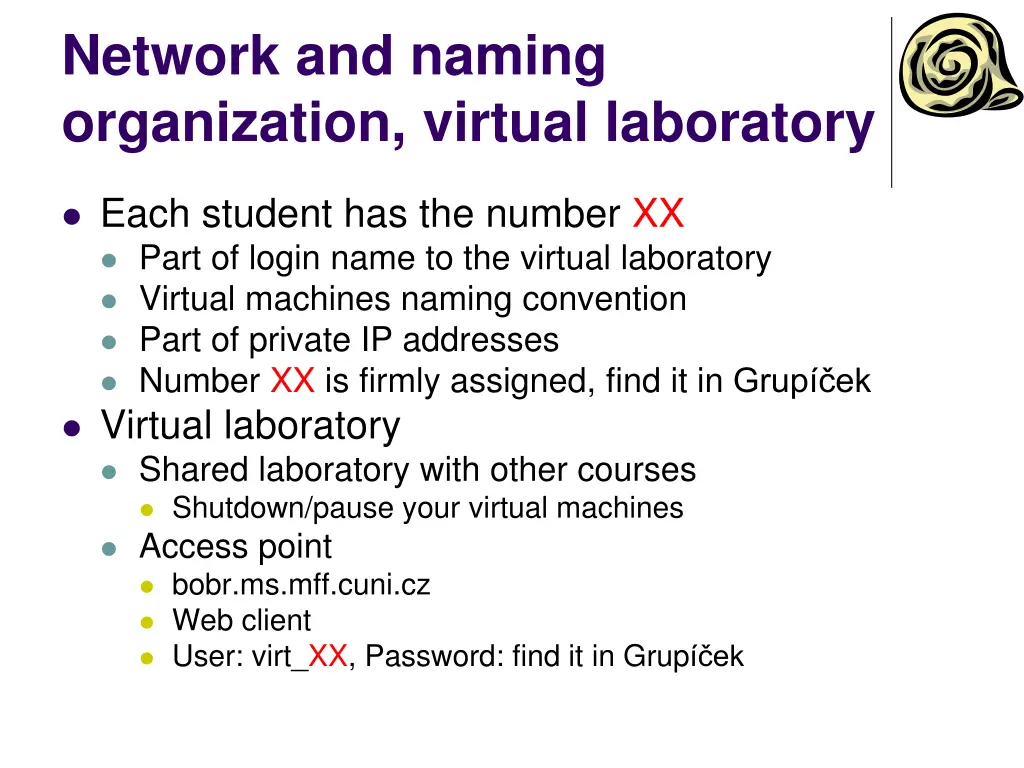 network and naming organization virtual laboratory