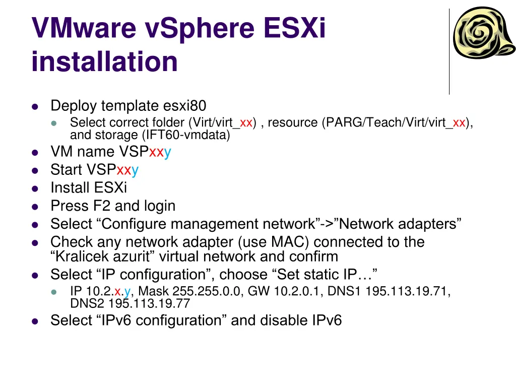 vmware vsphere esxi installation