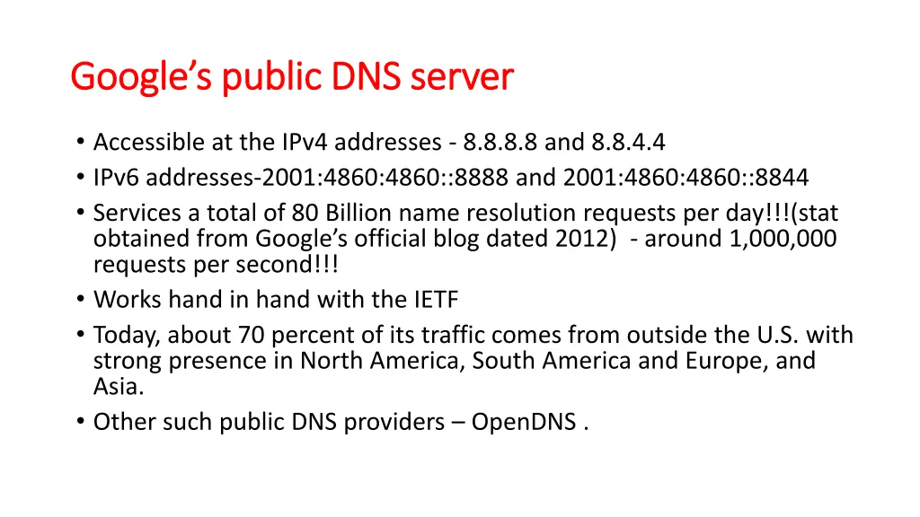 google s public dns server google s public