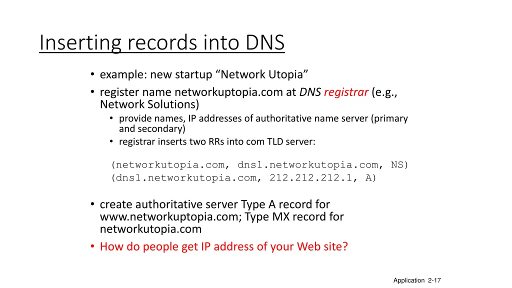 inserting records into dns