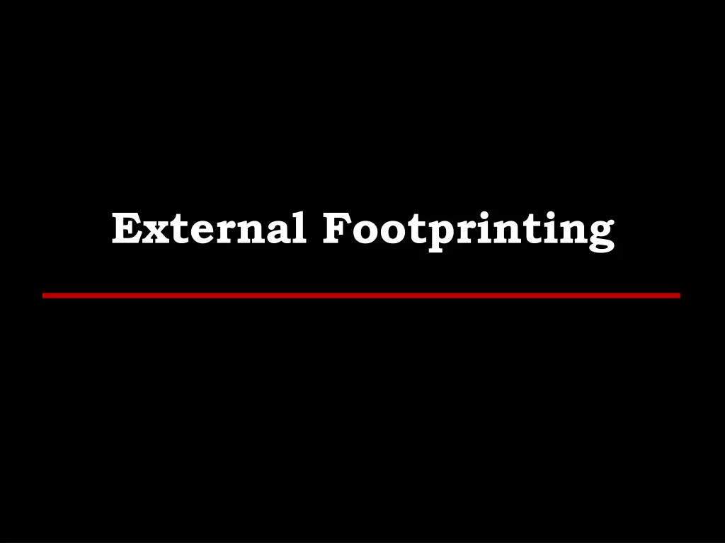 external footprinting