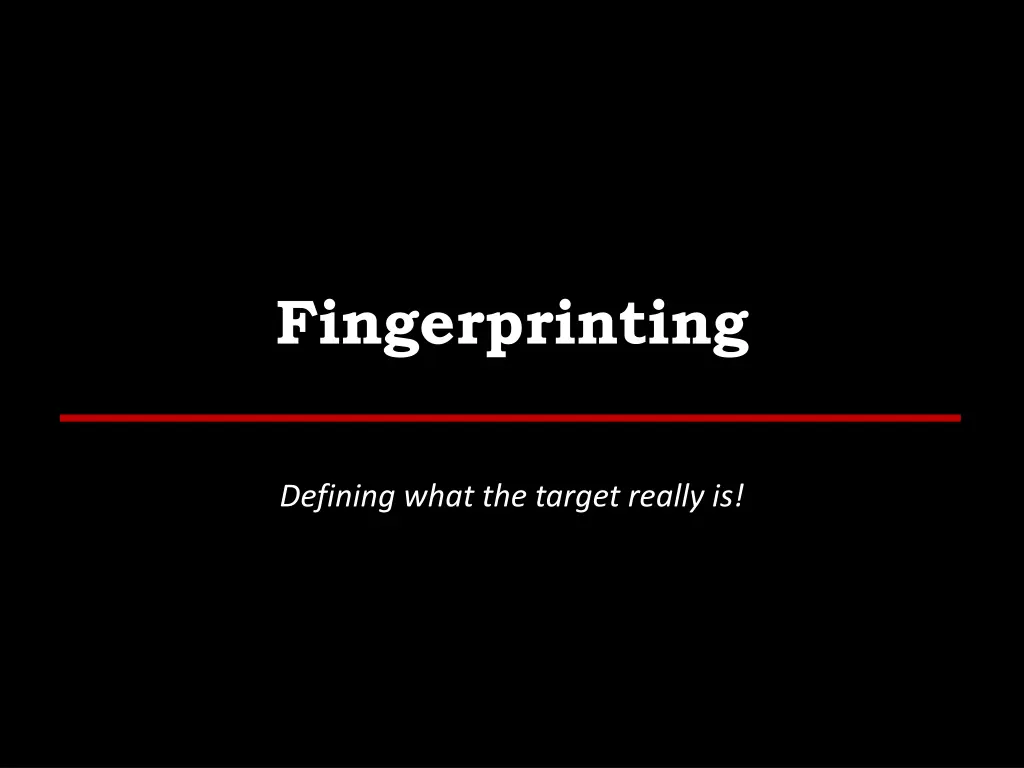 fingerprinting