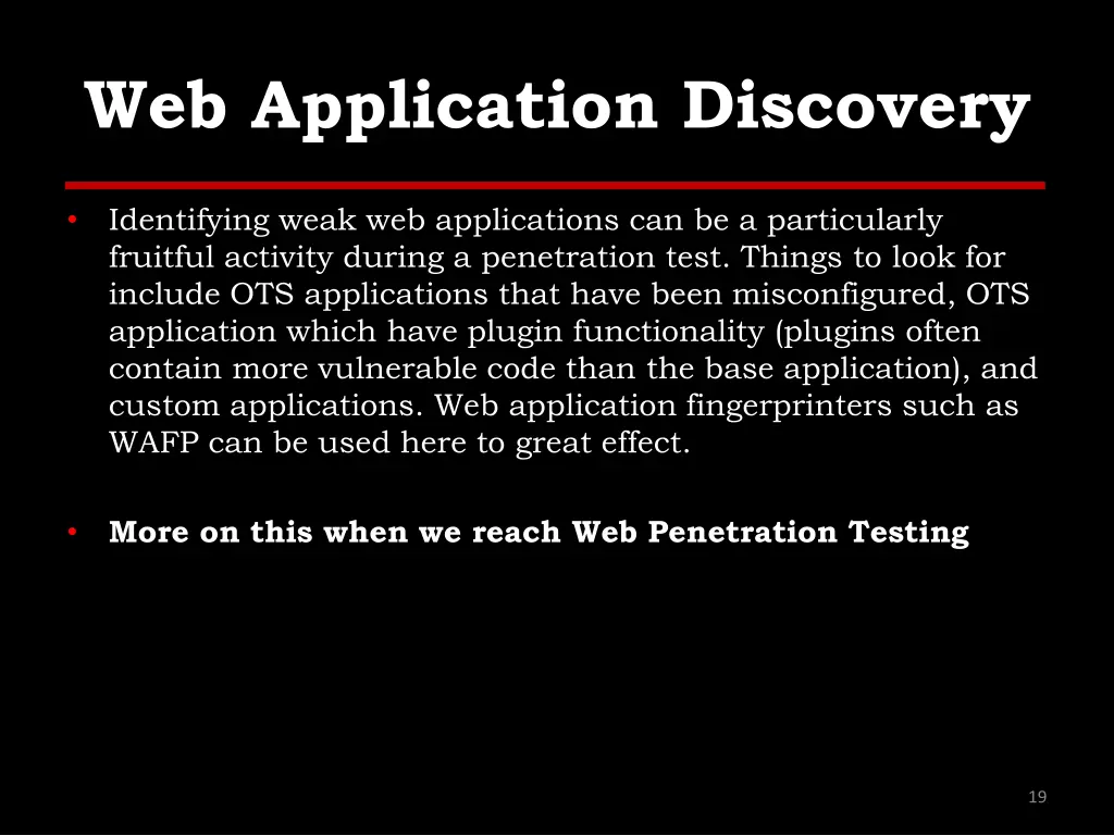 web application discovery