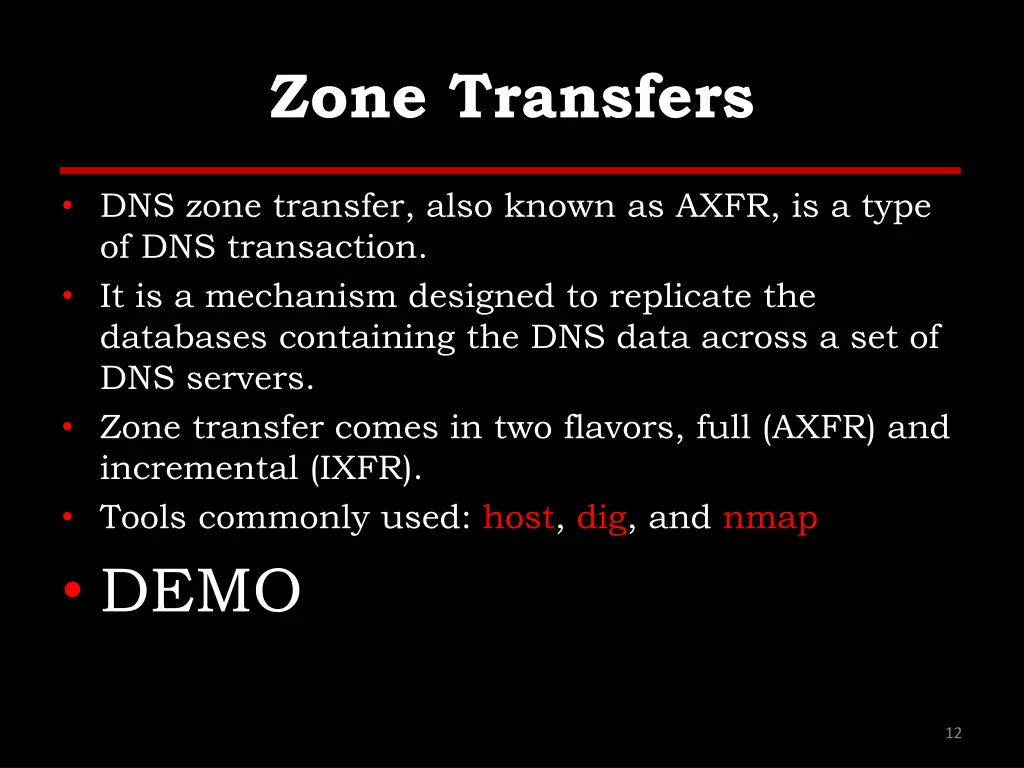 zone transfers