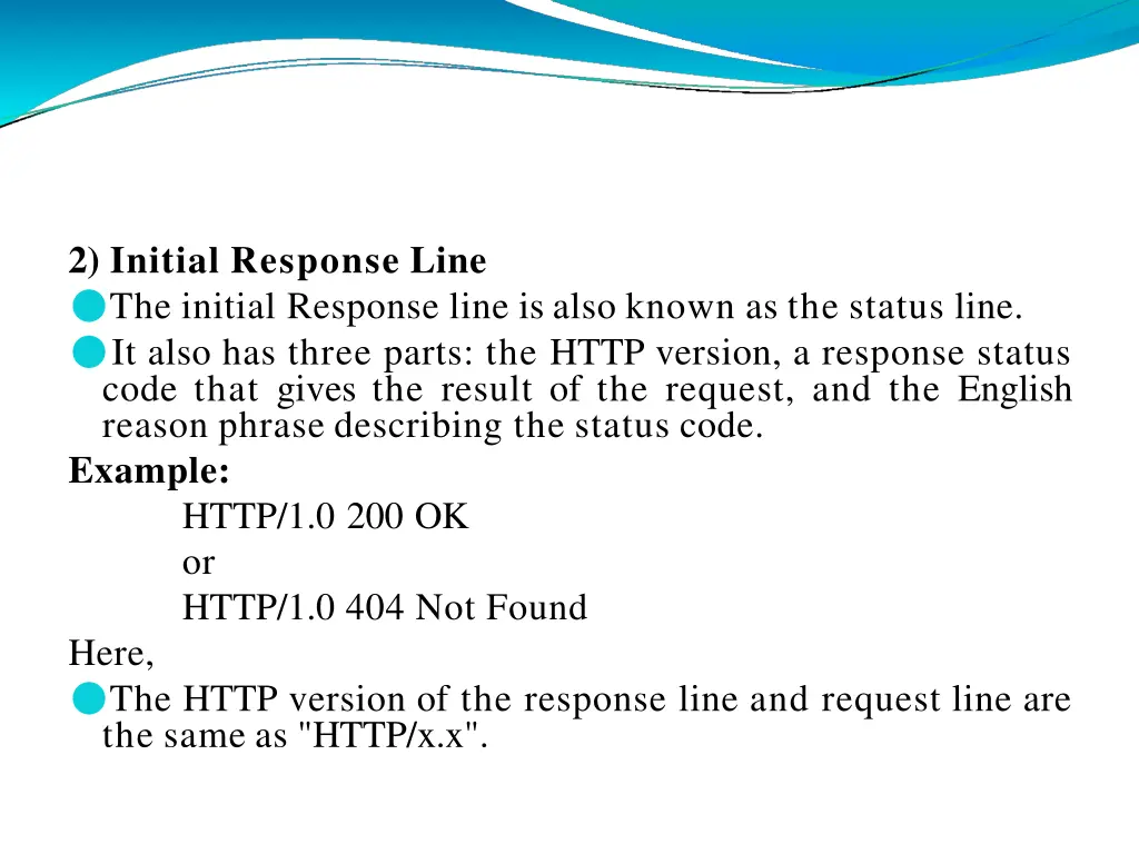 2 initial response line the initial response line