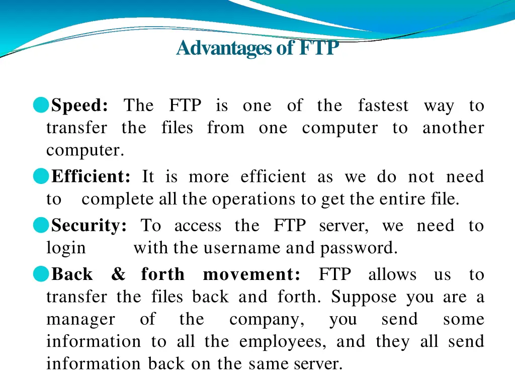 advantages of ftp