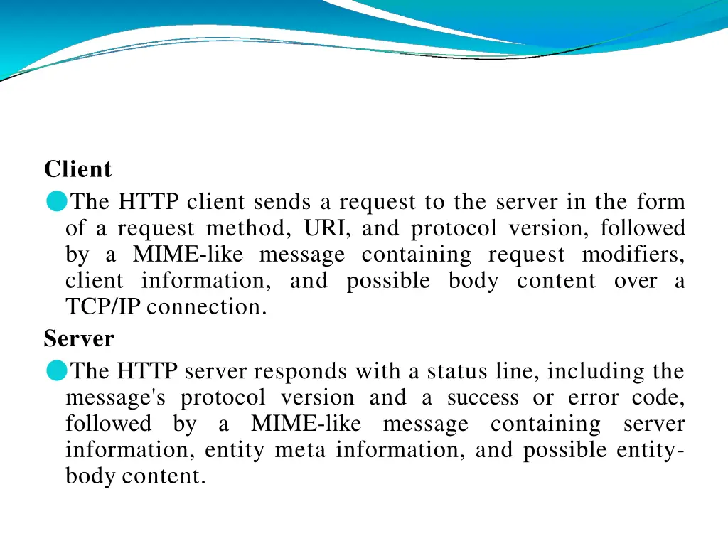 client the http client sends a request