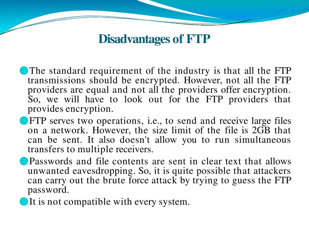 disadvantages of ftp